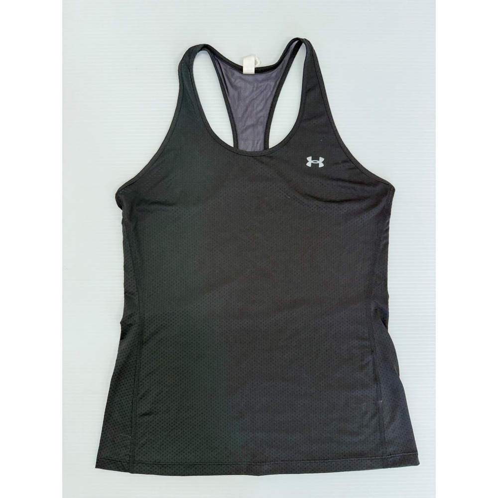 Under Armour HeatGear Fitted Racerback Tank Top Black Small SM SM/P/CH